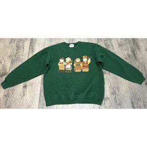 Vintage Hanes Halloween Pilgrim Sweatshirt Womens Large Fall Pumpkins Folk Art